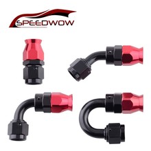 SPEEDWOW AN4 Aluminum Swivel PTFE Fitting Hose End 0/45/90/180 Degree Oil Fuel Line Hose Ends Fit Hoses Line Fuel Adapter 2024 - buy cheap