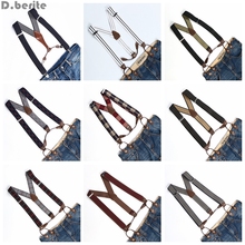 Men Women Adjustable Buttons Style Belt Elastic Suspenders Unisex Striped Plaid Floral Braces 3.5cm Width BD763-BD776 2024 - buy cheap