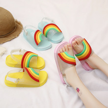 Sandalias planas de goma para mujer, zapatos de playa, de arcoíris, novedad de 2019 2024 - compra barato