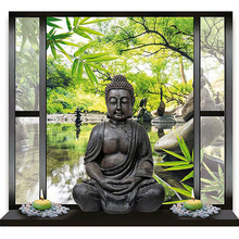 New Full Square Round Drill 5D DIY Diamond Painting Window Buddha 3D Embroidery Cross Stitch Mosaic Home Decor Gift 2024 - buy cheap