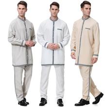 Jubba Thobe-Conjunto de ropa islámica árabe para hombre, ropa de moda, Tops y pantalones, talla grande, nueva 2024 - compra barato