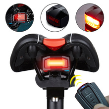 A3/A6 Bike Wireless Remote Control Burglar Alarm Tail Light USB Rechargeable LED Bicycle Taillights Cycling Safey Warn Rear Lamp 2024 - buy cheap