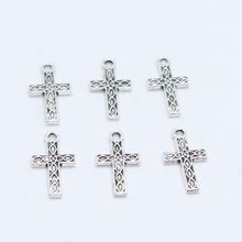 60pcs Tibetan Silver Cross Charms Crfts Pendants 9x17mm Jewelry Findings 2024 - buy cheap