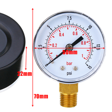 NEW 1/4 BSPT Low Pressure Gauge Air Compressor Meter Manometer 50mm 0-15 PSI 0-1 Bar For Fuel Air Oil Gas Water 2024 - buy cheap