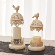 Porta-velas de ferro para decoração residencial, candeeiro de vidro oco do marrocos europeu, para presente de casamento 2024 - compre barato