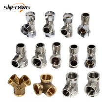 Copper Pipe Fitting 20mm Male Female Thread Water Pipe Joint Fitting Tee Y Type 1/2'' Water Oil Gas Brass Pipe Fitting 2024 - buy cheap