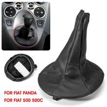 Car PU Leather Gear Shift Knob Gaiter Boot Cover Gear Shift Collar For FIAT 500 500C 2007-2013 /PANDA 2003-2012 2024 - buy cheap