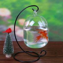 Подвесная аквариумная миска Mrosaa, ваза для цветочных растений, настольная миска для рыб высотой 15 см, принадлежности для маленьких рыб, домашних животных 2024 - купить недорого