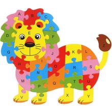 Baby Wooden Alphabet Puzzle Animal Puzzle Kids Numbers English 26 Letters Learning Educational Puzzle Toy 2024 - buy cheap