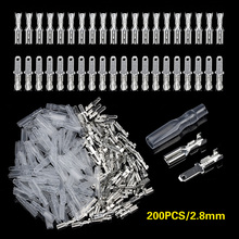 200Pcs/Set 2.8mm Wire Connectors Crimp Terminals Female+Male Spade Terminals With Transparent Insulating Sleeves 2024 - buy cheap