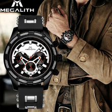 MEGALITH, часы для мужчин, лучший бренд, Роскошные, водонепроницаемые, светящиеся, Роскошные Кварцевые наручные часы, мужские спортивные часы с хронографом, Horloges Mannen 2024 - купить недорого