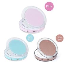 Mini Makeup LED Mirror 3X Magnify Handheld Folding Small Portable Makeup Mirror USB Charging 2024 - buy cheap