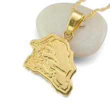 Women 24KGP Gold Tone African Senegal Map Charm Pendant Necklace 2024 - buy cheap