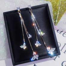 Vintage geometric gold drop earrings for women long hanging butterfly circle stars crystal dangle earrings girls wedding jewelry 2024 - buy cheap
