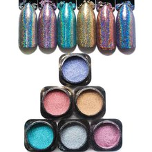 Holographic Laser Glitters Dust Chrome Pigment Manicure 6 Colors Nail Glitter Powder DIY Nail Art Decorations SF3056 2024 - buy cheap