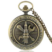 Vintage Bronze Mechanic Guaranteed Performance Quartz Pocket Watch Men Women Necklace Pendant Clock Gifts 2024 - buy cheap