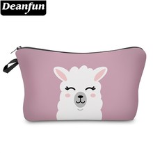 Deanfun-Bolsa de cosméticos impermeable, bolsa bonita de Llama, rosa, almacenamiento de viaje, regalo, 51437 2024 - compra barato