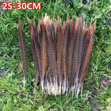 Wholesale 10pcs Natural Golden Pheasant Tail Feathers 10-12 inches/25-30 cm For Wedding Christmas Home Craft New Year decoration 2024 - buy cheap