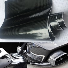 20 см х 50 см Глянцевый черный 5d карбоновый клей для автомобиля, ПВХ, винил, мотоцикл, планшет, оберточная наклейка, автомобильные аксессуары 2024 - купить недорого
