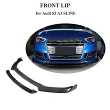 S3 Carbon Fiber  Front Bumper lip Chin Spoiler for Audi A3 S-line & S3 bumper 2017-2019 ( Not Fit Standard A3 ) 2024 - buy cheap