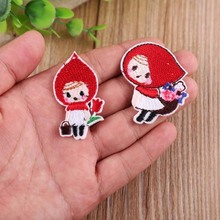 Cartoon Little Red Riding Hood Iron On Patches for Clothing Sticker Girl Decorative apparel for children Embroidery Accessories 2024 - buy cheap