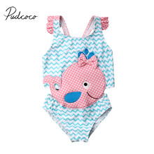 2019 Brand New Toddler Kids Baby Girl 3D Whale Swimwear One -Piece Cartoon Swimsuit Beachwear Bathing Suit Swimming Clothes 1-6T 2024 - buy cheap