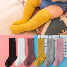 2020 Newborn Infant Baby Long Socks Toddler Kid Girl Cotton Knee High Socks Warm Solid Casual Cute Fashion Popular New Sale 0-3T 2024 - buy cheap