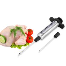 Meat Injector Syringe Turkey Marinade Injector Meat Seasoning Injectors Kitchen Syringes BBQ Tools with 2 Needles 2024 - buy cheap