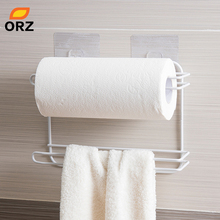 ORZ настенный рулон бумажных полотенец Держатель кухня ванная комната Органайзер полка, туалетный бумажный полотенце кухонная подставка 2024 - купить недорого