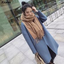 Casual Vintage Womens Long Coats 2018 Winter Fashion Warm Slim Wool Blend Coat and Jacket Solid Single Button Ladies Coats Xnxee 2024 - buy cheap