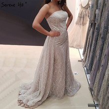 New White Pink A-Line Fashion Evening Dresses 2021 Sleeveless Sequined Sparkle Sexy Evening Gowns Serene Hill LA6657 2024 - buy cheap