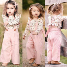 PUDCOCO Toddler Kids Baby Girl Autumn Outfit Clothes T-shirt Tops+Long Pants 2PCS Set Overall Outfits 0-5T 2024 - buy cheap