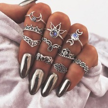 10pcs/set Women Retro Knuckle Rings Vintage Ethnic Style Fashion Design Rings Set for Women Anillos Mujer Jewellery 2024 - buy cheap