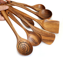 Thai Teak Painless Solid Wood Pot Shovel Kitchen Fried Vegetables Colander Rice Soup Spoon Wood Shovel Set for Cooking 2024 - buy cheap