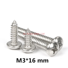 2021 Tornillos Para Madera Vis Parafusos 100pcs/lot Gb818 M3*16 Mm 304 Stainless Steel Phillips Cross Recessed Pan Head Screw 2024 - buy cheap