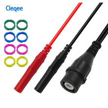 Cleqee-conector macho P1206 BNC a conector Banana recto de 4mm, Cable Coaxial RG58, osciloscopio de prueba de plomo, 120CM, 50 Ohm, impedancia 2024 - compra barato