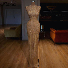 Robe se soiree Longue Beading Formal Evening Dress Turkish Arabic Aibye Rhinestone Party Dress Abendkleider African Pron Gowns 2024 - buy cheap