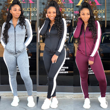 Striped TWO PIECE SET Women Tracksuits Trousers Joggers Sweat Suits 2 PIECE Pants Long Sleeve Clothing Sweatpants Plus Size 2pcs 2024 - buy cheap