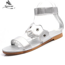Sgesvier Women sandals 2019 summer women flat sandals fashion pu sandals concise women beach shoes black plus size 49 50 G409 2024 - buy cheap