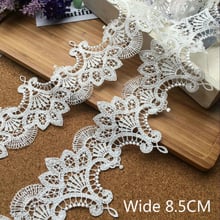 Exquisite 8.5CM Wide White Water Soluble Tulle Lace Embroidered Ribbons Collar Applique Trim Curtains Dress DIY Sewing Supplies 2024 - buy cheap