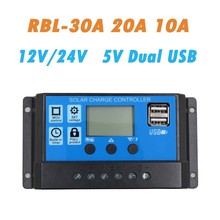 12V 24V,10A 20A 30A Auto PWM LCD Display SolarController With Dual USB Output ,  Solar Panel Battery Charge Collector Regulator 2024 - buy cheap