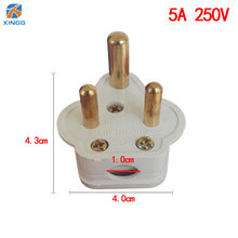 South Africa Small Round 3 Pins AC Electrical Power Male Plug Rewireable Socket Outlet Adaptor Adapter Extension Cord Connector 2024 - buy cheap