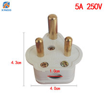 África do sul Pequeno Rodada 3 Pinos AC Adaptador de Tomada de Poder Masculino Plugue Rewireable Tomada Elétrica Adaptador de Extensão Do Conector do Cabo 2024 - compre barato