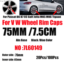 Wholesale 20X 100X For Passat B6 B7 CC Golf MK5 MK6 Tiguan 75MM 76MM Car Wheel Center Hub Caps Rims Centre Covers Dustproof CAPS 2024 - buy cheap
