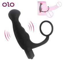 OLO 10 Speed Anal Vibrator Butt Plug Penis Ring Prostate Massager Delay Ejaculation Men Climax Sex Toys for Men Adult Products 2024 - buy cheap