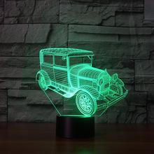 Fullsun Retro Classic Car  3d Light Fixtures Atmosphere Desk  Led Night Light Creative Nightlight Amazon Hot Selling 2024 - buy cheap