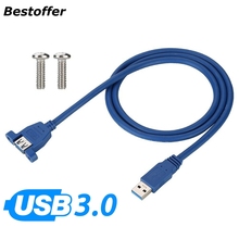 10 Pcs/pack 30cm 50cm 60cm Usb 3.0  A Male To A Female Am To Af With Screw Hole Panel Mount Extension Cable Male To Female 2024 - buy cheap