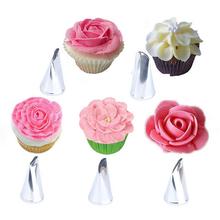 5PCS Stainless Steel Nozzles Cakes Decorating Baking Tools DIY Rose Icing Piping Nozzles Cream Petal Pastry Cake Decorating Tip 2024 - buy cheap