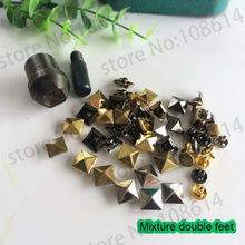 DIY accessories 100pcs 6mm-12mm square rivets metal beads for garment prymaid studs for leather gold & silver & gunblack bronze 2024 - buy cheap