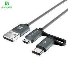 FLOVEME 2 в 1 QC 3,0 USB кабель для Samsung Galaxy S9 Note 9 8 Micro USB Type C кабель для быстрой зарядки для Huawei P20 Pro Xiaomi 8 2024 - купить недорого